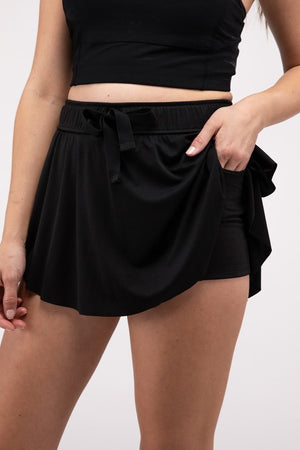 Let's Play Ruffle Hem Tennis Skirt with Hidden Inner Pockets