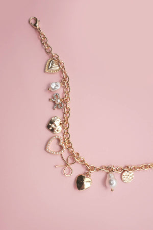 Everything Nice Bows + Pearls Charm Bracelet