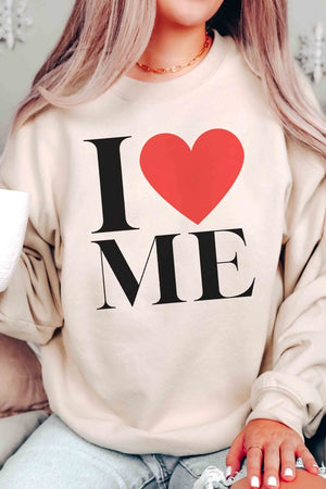 I LOVE ME Graphic Sweatshirt