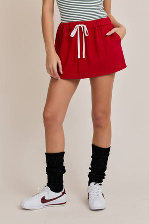Little Red Denim Skort