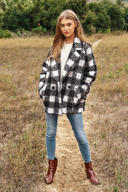 Cozy on Christmas Double Breasted Coat Jacket