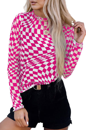 All Checked Out Mesh Top
