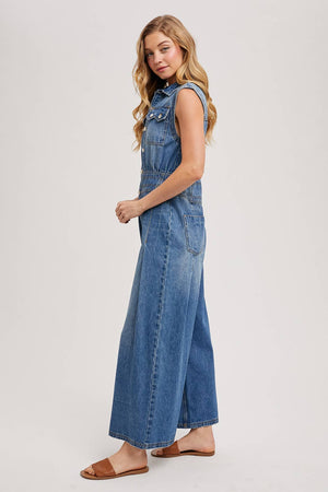 Somewhere Over Laredo Denim Jumpsuit