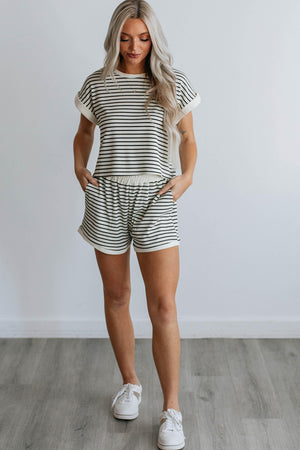 Too Good to be True Stripped Short Set