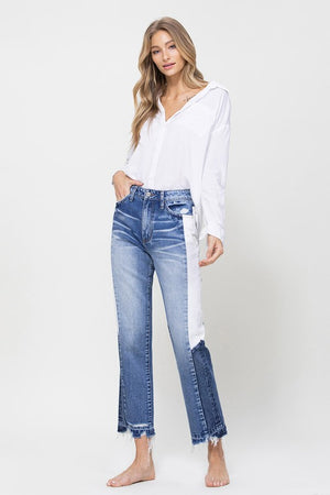 High Rise Straight Crop Denim