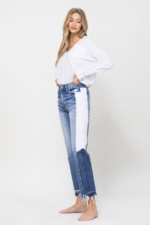 High Rise Straight Crop Denim