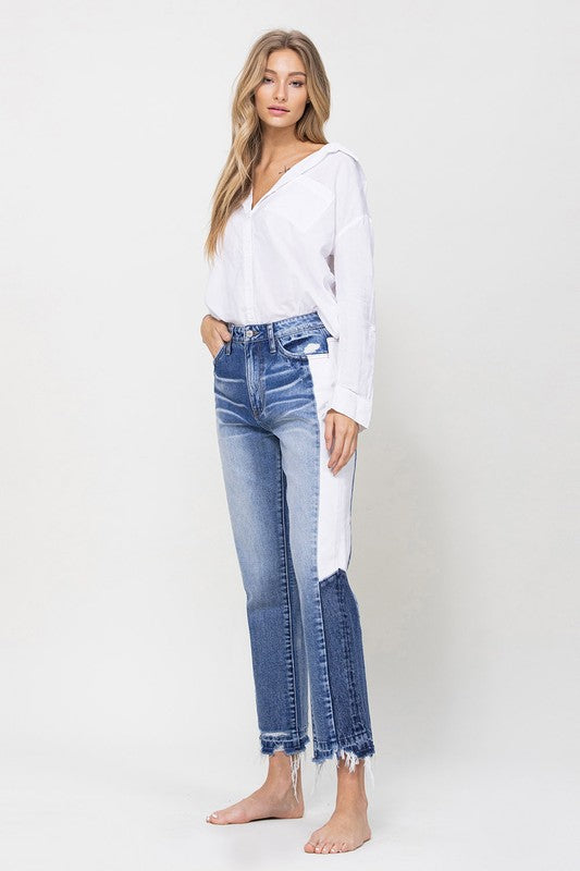 High Rise Straight Crop Denim