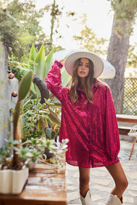 Mini Sparkle Shirt Dress