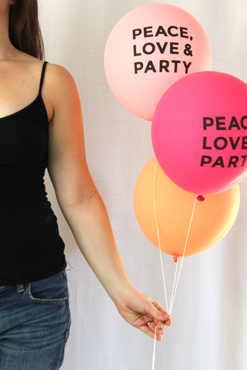 Peace Love and Party Latex Balloons