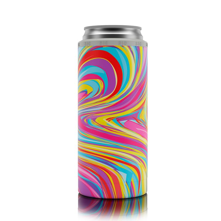 SIC Slim Can Cooler Neon Swirl