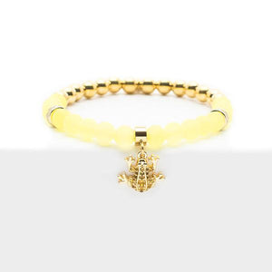 Rustic Cuff - Shannon Yellow with Gold Frog